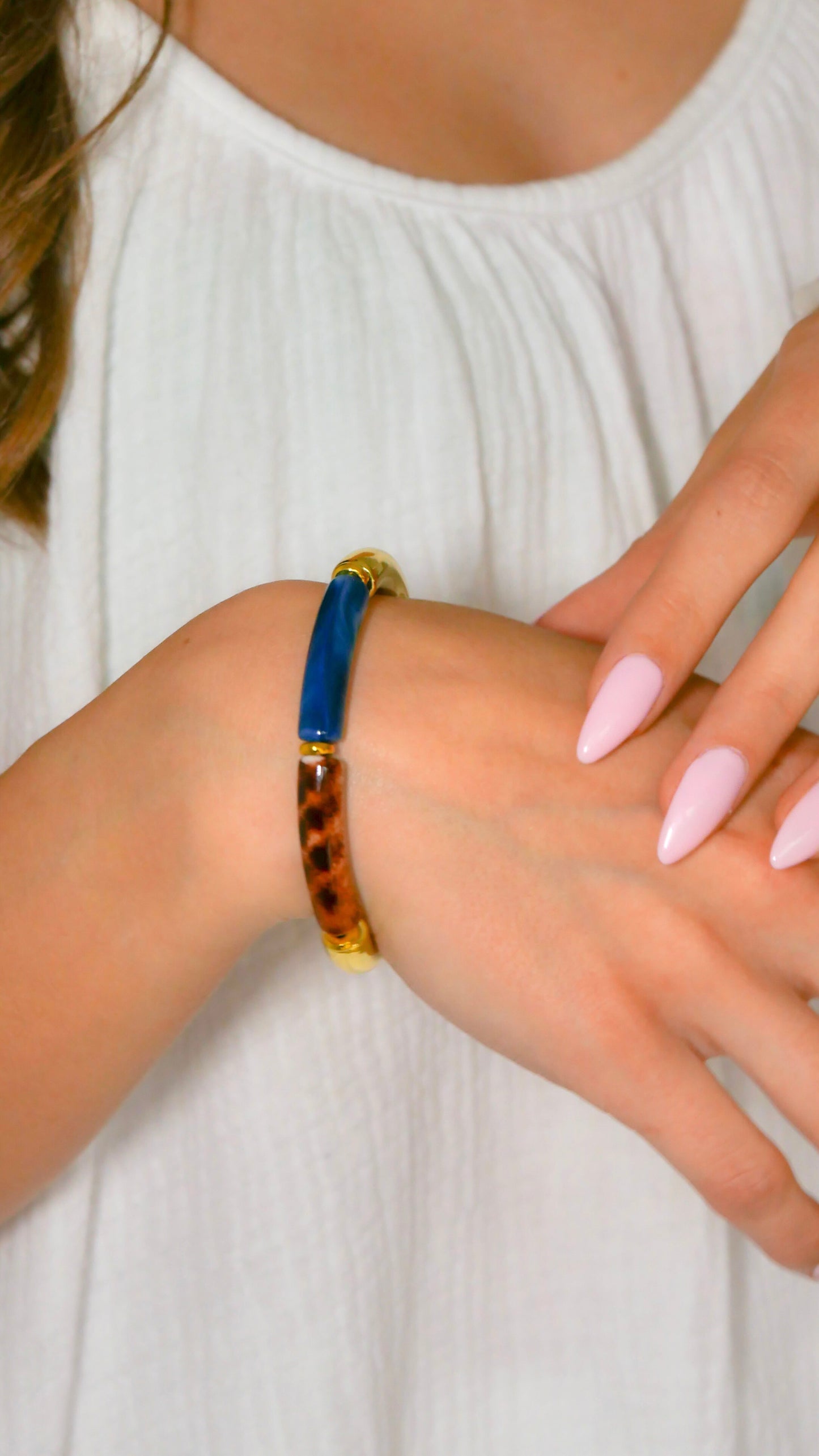 Bracelet Alice léopard marine