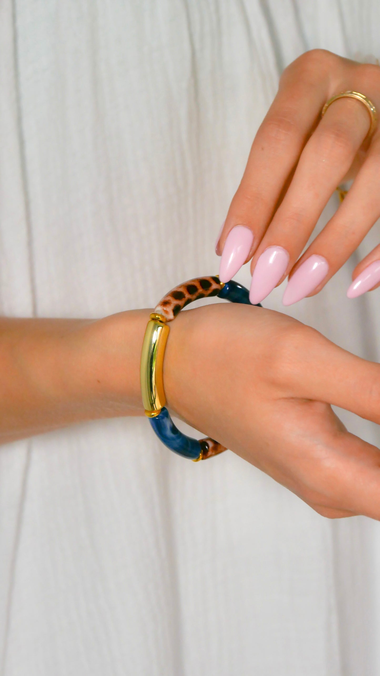Bracelet Alice léopard marine