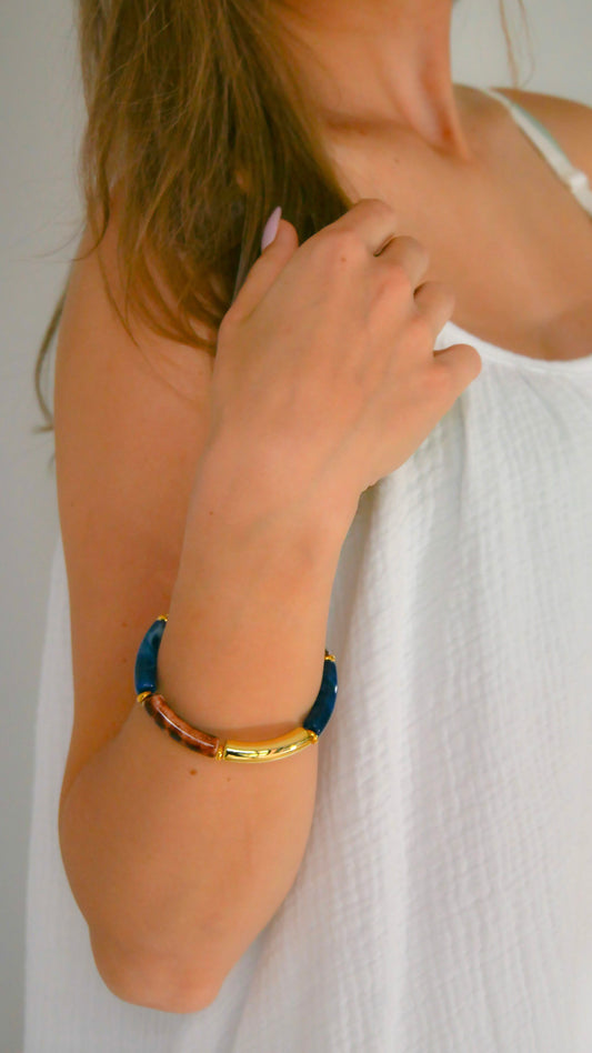 Bracelet Alice léopard marine