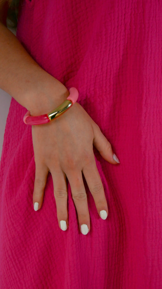 Bracelet Alice rose marbré