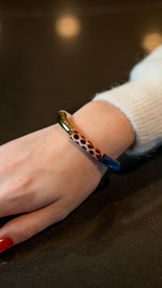 Bracelet Alice léopard marine