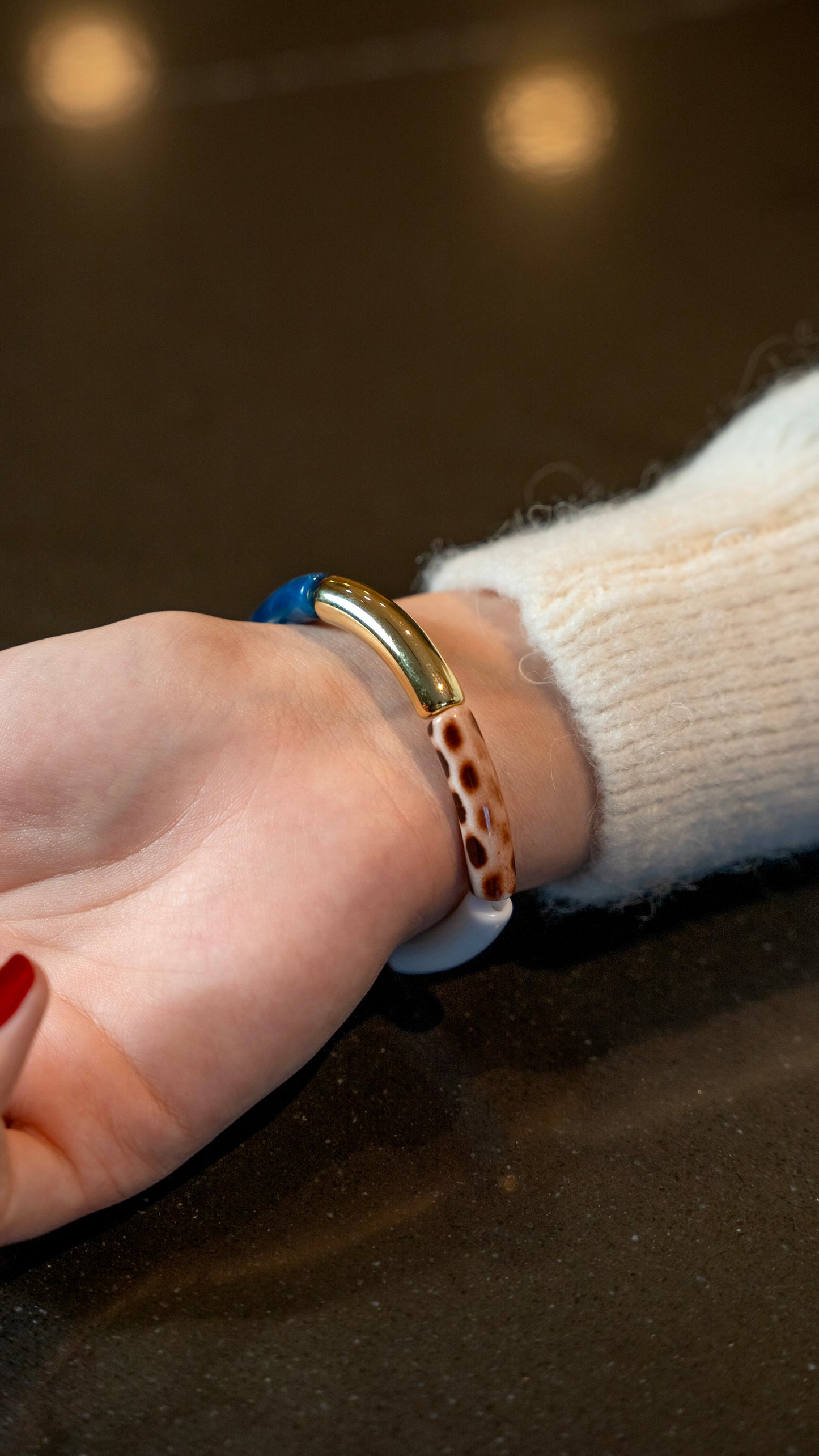 Bracelet Alice léopard marine